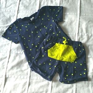 💙 PL BABY - Tee & Shorts matching outfit - Size 6 M